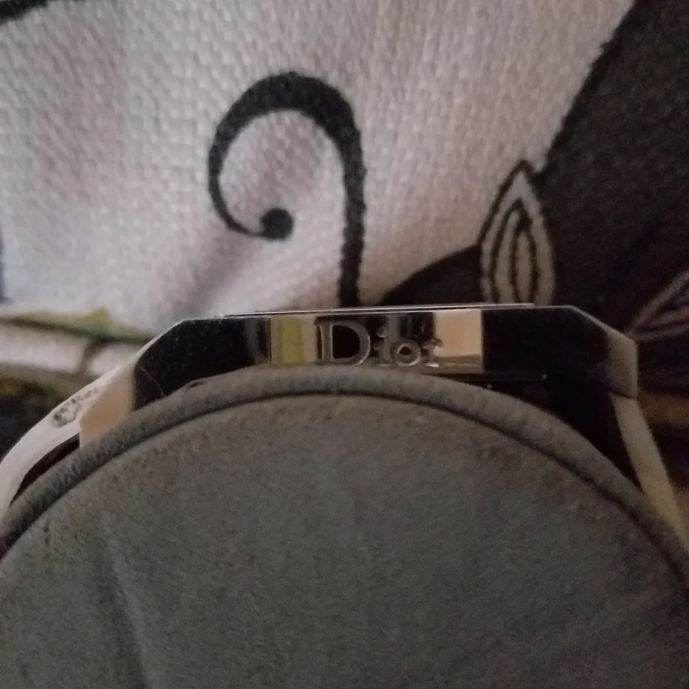 Dior Women's Pink and White Rectangular Dial Watch - Picture 5 of 5